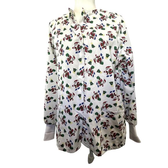 Jasco Uniform size 20 Santa Long sleeve Scrub nurse top vet tec holiday - Picture 1 of 11
